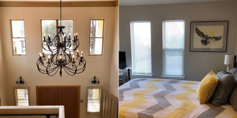 Painted entry and bedroom interior