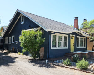 Exterior of painted single-story home