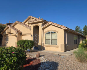 Exterior of stucco home